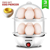 Egg Cooker,350W Electric Egg Maker,White Egg Steamer,Egg Boiler,14 Egg Capacity Egg Cooker With Automatic Shut Off,Egg cooker with Free Gift Egg Piercer